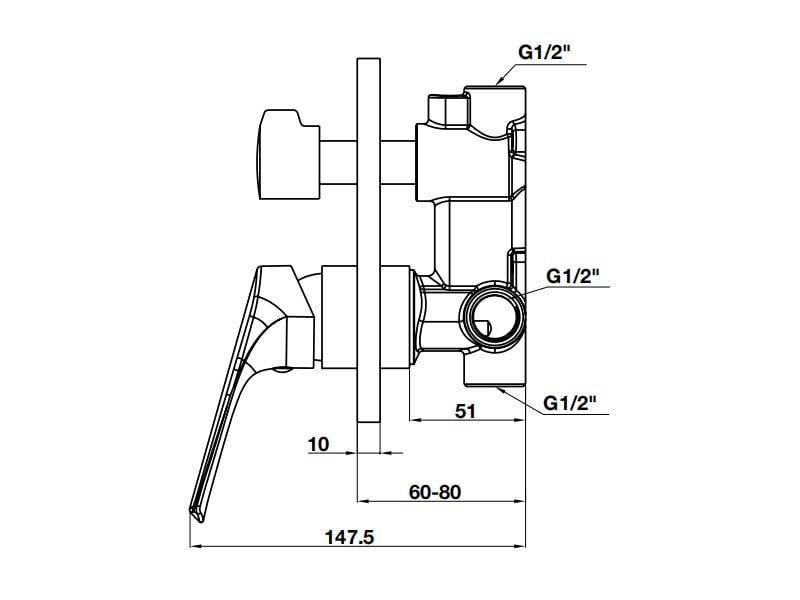 Bộ trộn âm 2 đường nước Vigor II Hafele 589.15.186