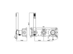 Bộ sen âm tường kèm sen tay vàng mờ RETRO Hafele 589.15.300
