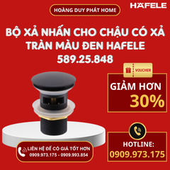 Bộ xả nhấn cho chậu có xả tràn màu đen Hafele 589.25.848
