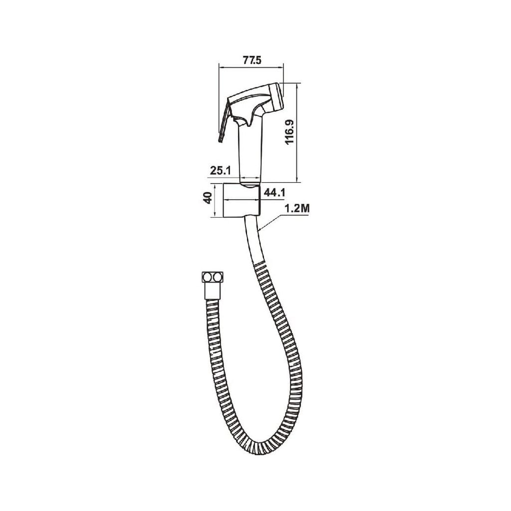 Vòi xịt vệ sinh có giá đỡ và dây cấp Chiba Hafele 589.34.920