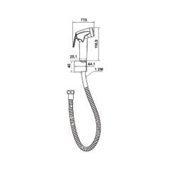 Vòi xịt vệ sinh có giá đỡ và dây cấp Chiba Hafele 589.34.920