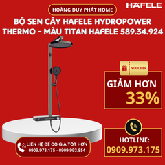 Bộ sen cây Hafele Hydropower Thermo - màu Titan 589.34.924