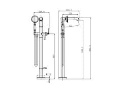 Vòi trộn bồn tắm đặt sàn FUSION màu Chrome Hafele 589.69.084