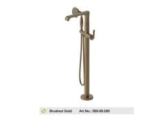 Vòi trộn bồn tắm đặt sàn FUSION màu Brushed Gold Hafele 589.69.085