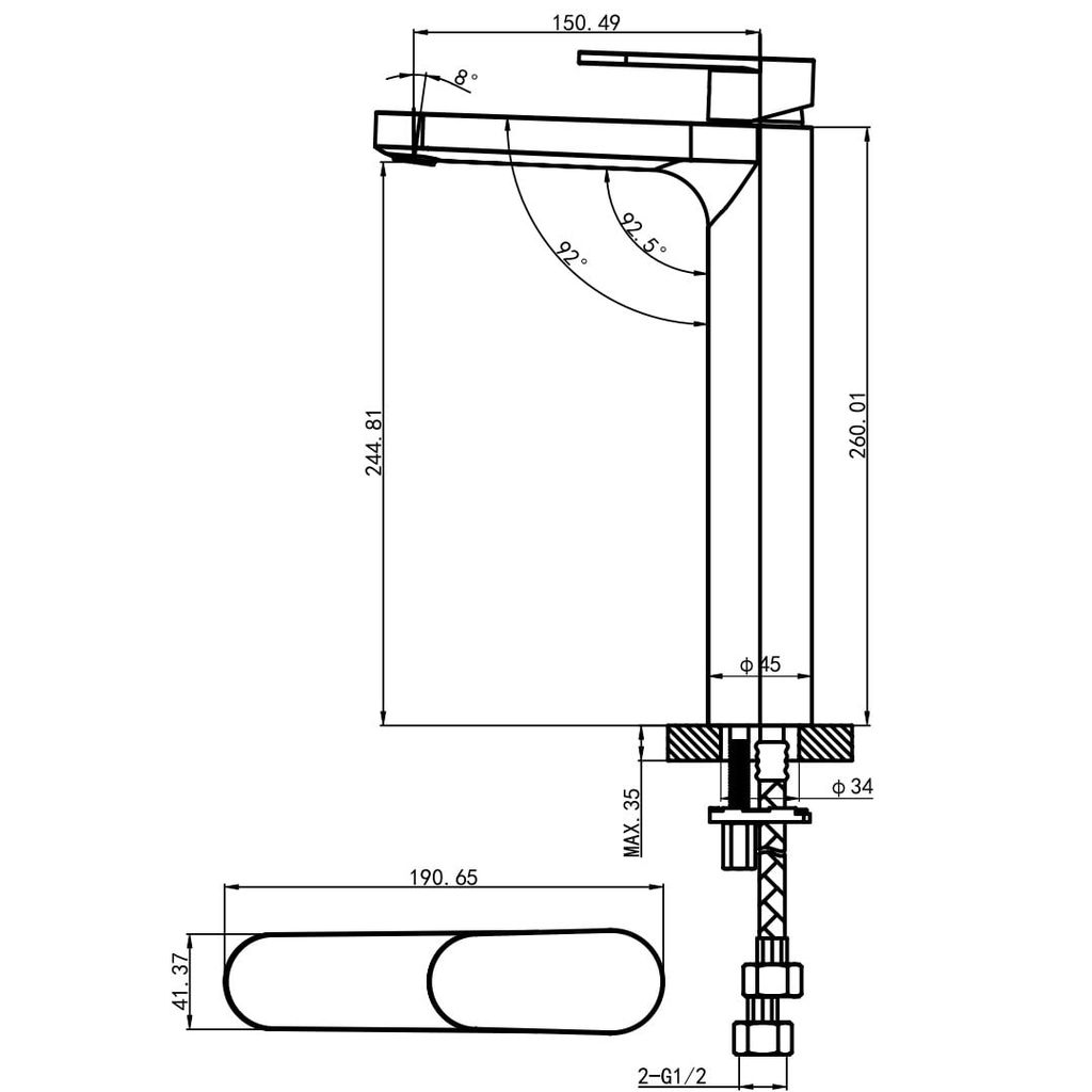 Vòi trộn VIGOR I 245 Hafele 589.69.113