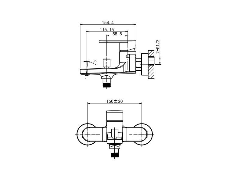Bộ trộn nổi 2 đường nước VIGOR I Hafele 589.69.114