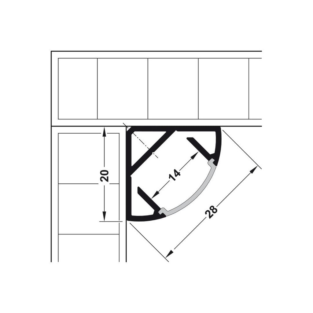 Thanh dẫn đèn gắn góc Hafele Loox 833.72.987