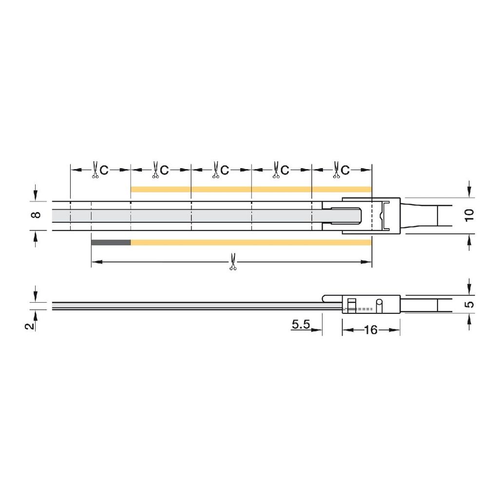 Đèn led dây Hafele Loox5 24V COB đơn sắc 3000K 833.75.311