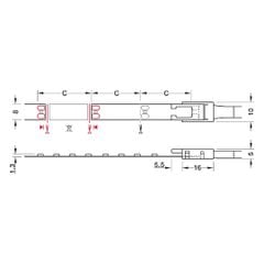 Đèn led dây Loox5 LED 3148 24V 3000K 9.5W/m 160LEDs/m Hafele 833.76.256