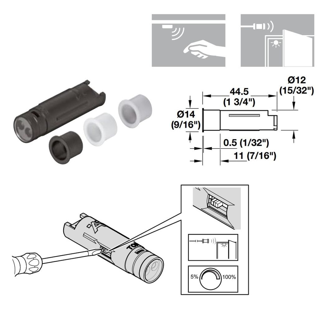 Công tắc cảm biến ( 2 trong 1 cảm biến cửa/cảm biến không chạm ) Hafele 833.89.334