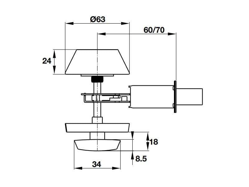 Khoá cóc 1 đầu chìa 1 đầu vặn Hafele 911.64.383