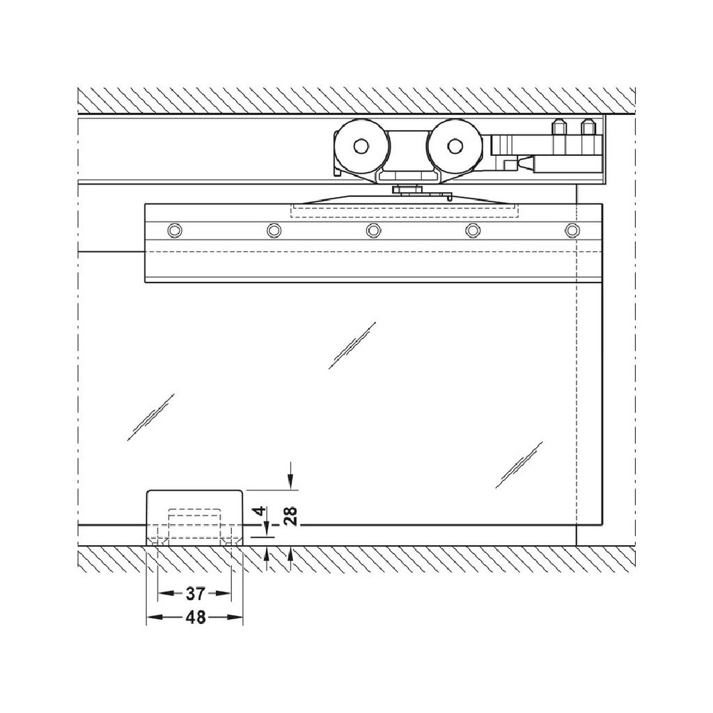Bộ phụ kiện cửa trượt SLIDO CLASSIC 120-L Không giảm chấn Hafele 941.25.014