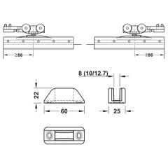 Bộ phụ kiện cửa trượt SLIDO CLASSIC 120-L Không giảm chấn Hafele 941.25.014
