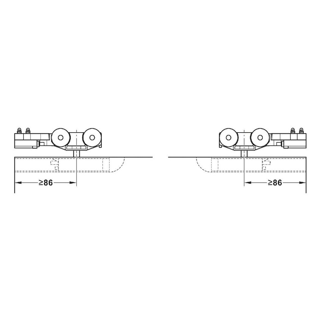 Bộ phụ kiện cửa trượt SLIDO CLASSIC 120-I ( không giảm chấn ) Hafele 941.25.044