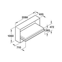 Bộ phụ kiện giường gấp Hafele lắp ngang không chân đỡ angular TELELETTO 2000x900 mm 271.91.550