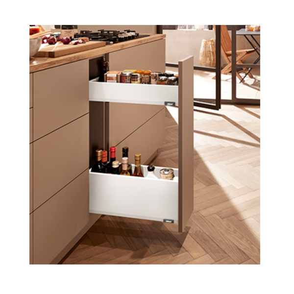 Bộ ray hộp Blum SPACE TWIN MERIVOBOX R1-R3 màu trắng 470M50B0STW 5939596
