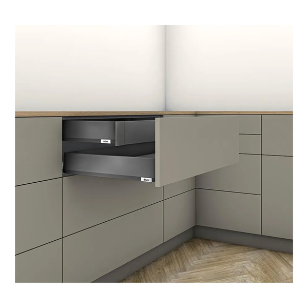 Ray hộp âm Blum MERIVOBOX IR1, chiều cao M, màu xám đậm 470M5002SIS-01 6874725