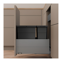 Ray hộp Blum MERIVOBOX chiều cao E với thành nâng cấp, màu xám nhạt 470M5002SFA-02 5181038