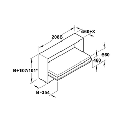 Bộ phụ kiện giường gấp Hafele lắp ngang có chân đỡ angular TELELETTO 1600x2000 mm 271.91.571