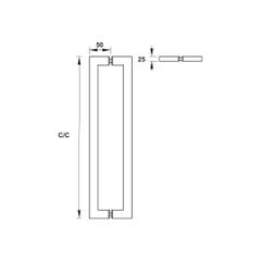 Tay nắm kéo đẩy Hafele 1100mm 903.08.507