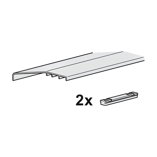 Nắp che bụi cho cánh ngoài dùng cho cửa trượt Hafele SLIDO F-LINE44 80A, màu xám, dài 1500mm 407.40.413