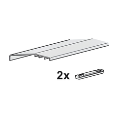 Nắp che bụi cho cánh ngoài dùng cho cửa trượt Hafele SLIDO F-LINE44 80A, màu xám, dài 1500mm 407.40.413