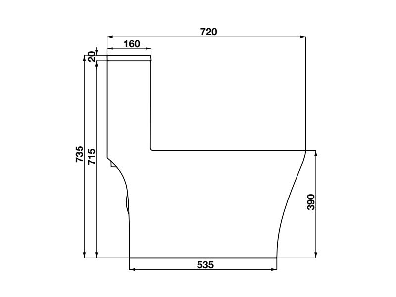Bồn cầu một khối Sapporo II 720x390x735 Hafele 588.79.416