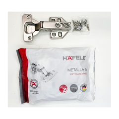 Bản lề giảm chấn DIY Hafele - Trùm ngoài - Đế lắp trượt 493.03.021