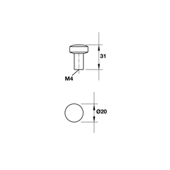 Tay nắm tủ tròn Hafele Nicken mờ 110.35.671