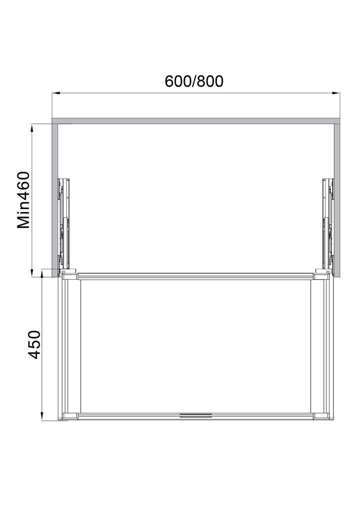 Rổ kéo bằng kính Häfele 800mm màu nâu 807.95.173