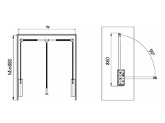 Tay nâng móc áo Hafele cho tủ rộng lọt lòng 550-670mm, Màu nâu chestnut 805.11.100