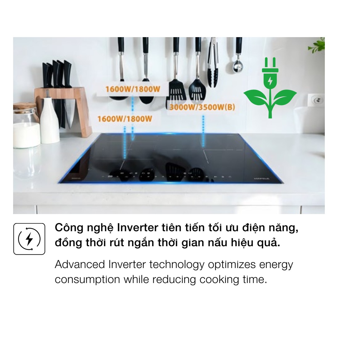 Bếp từ Hafele 3 vùng nấu HC-I60371B 536.61.718