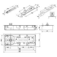 Bản lề sàn Hafele 100kg 499.30.117