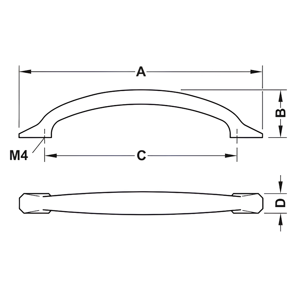 Tay nắm tủ Hafele màu đồng mờ 368mm 106.70.223