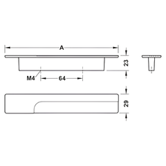 Tay nắm tủ Hafele màu mạ thiếc xám tối 173mm 106.70.241