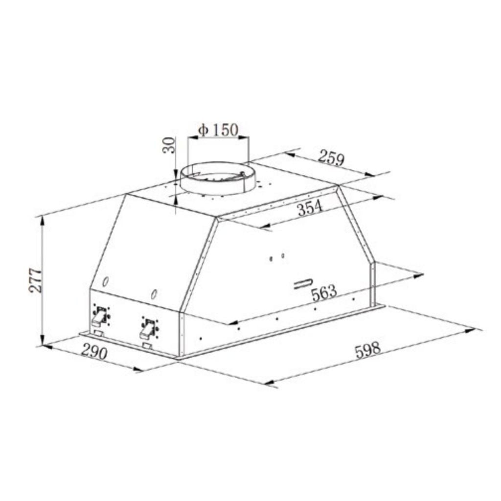Máy hút mùi âm tủ Hafele 60cm HC-B6031B 533.87.796