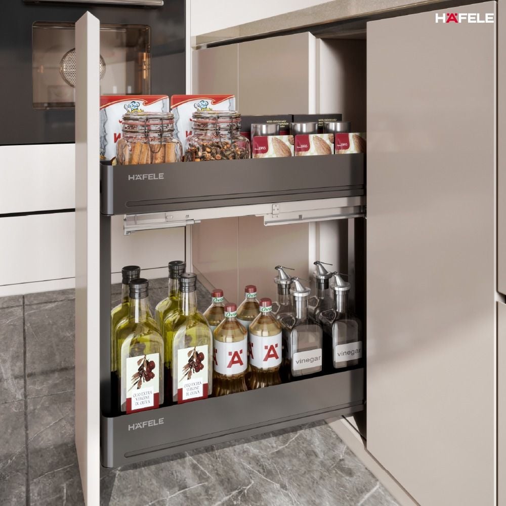 Rổ gia vị chai lọ Hafele baseAGENT 200mm 545.14.322