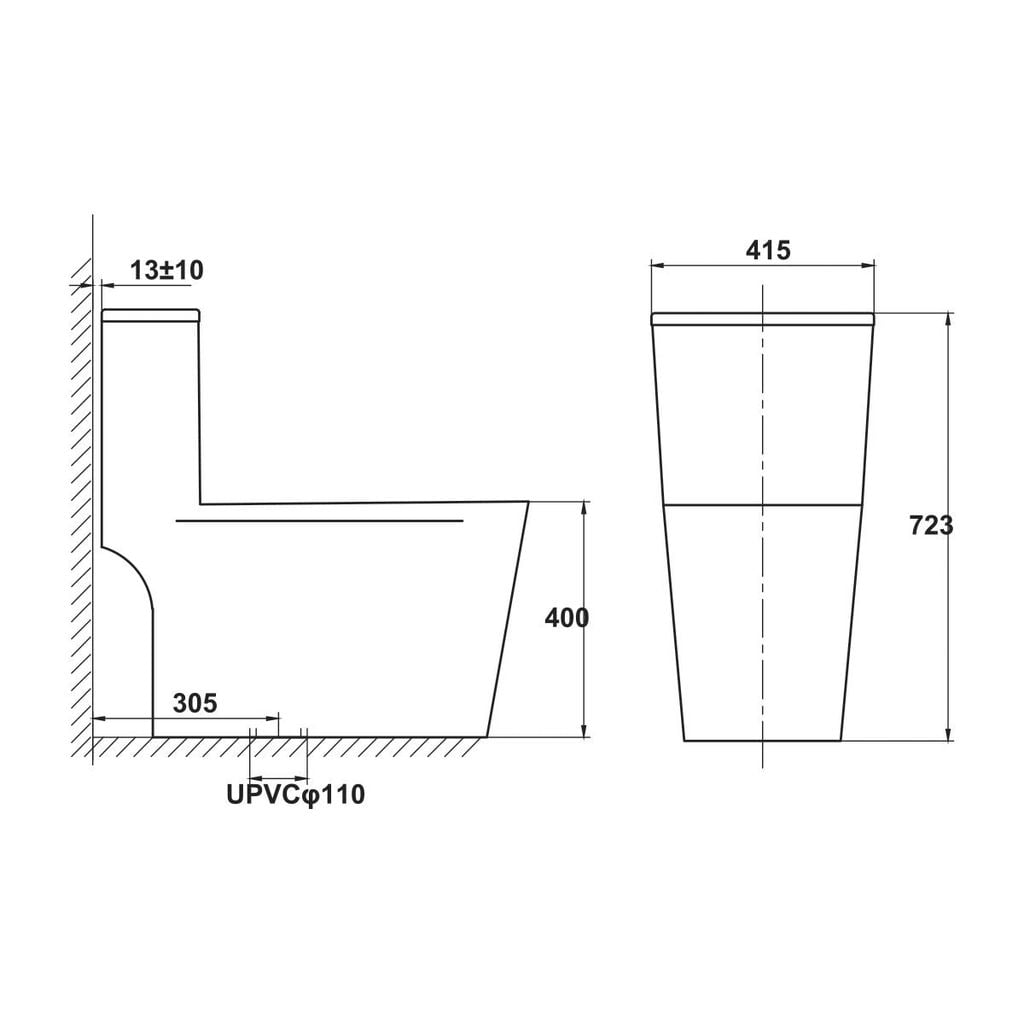 Bồn cầu một khối Hafele kích thước 708x370x711mm 588.82.439