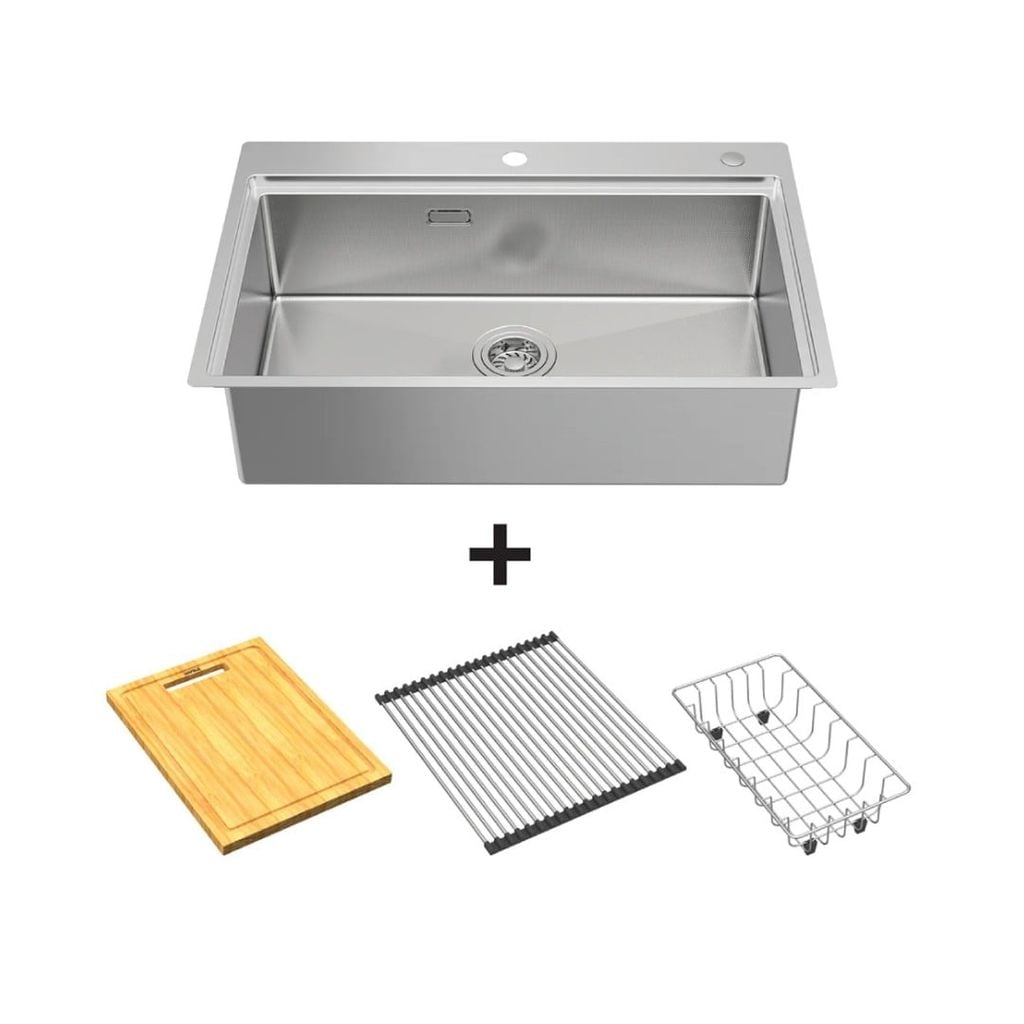 Chậu Inox Hafele 760mm HS24-SSN1S-7650 567.20.627