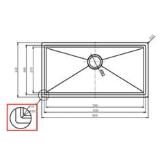 Chậu Inox Hafele 860mm HS24-SSN1S-8644 567.24.477
