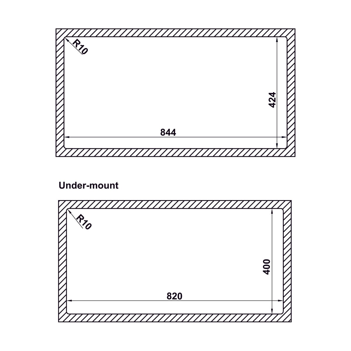 Chậu inox Hafele 860mm WS R10 HS25-SSN2S-8644 567.94.023