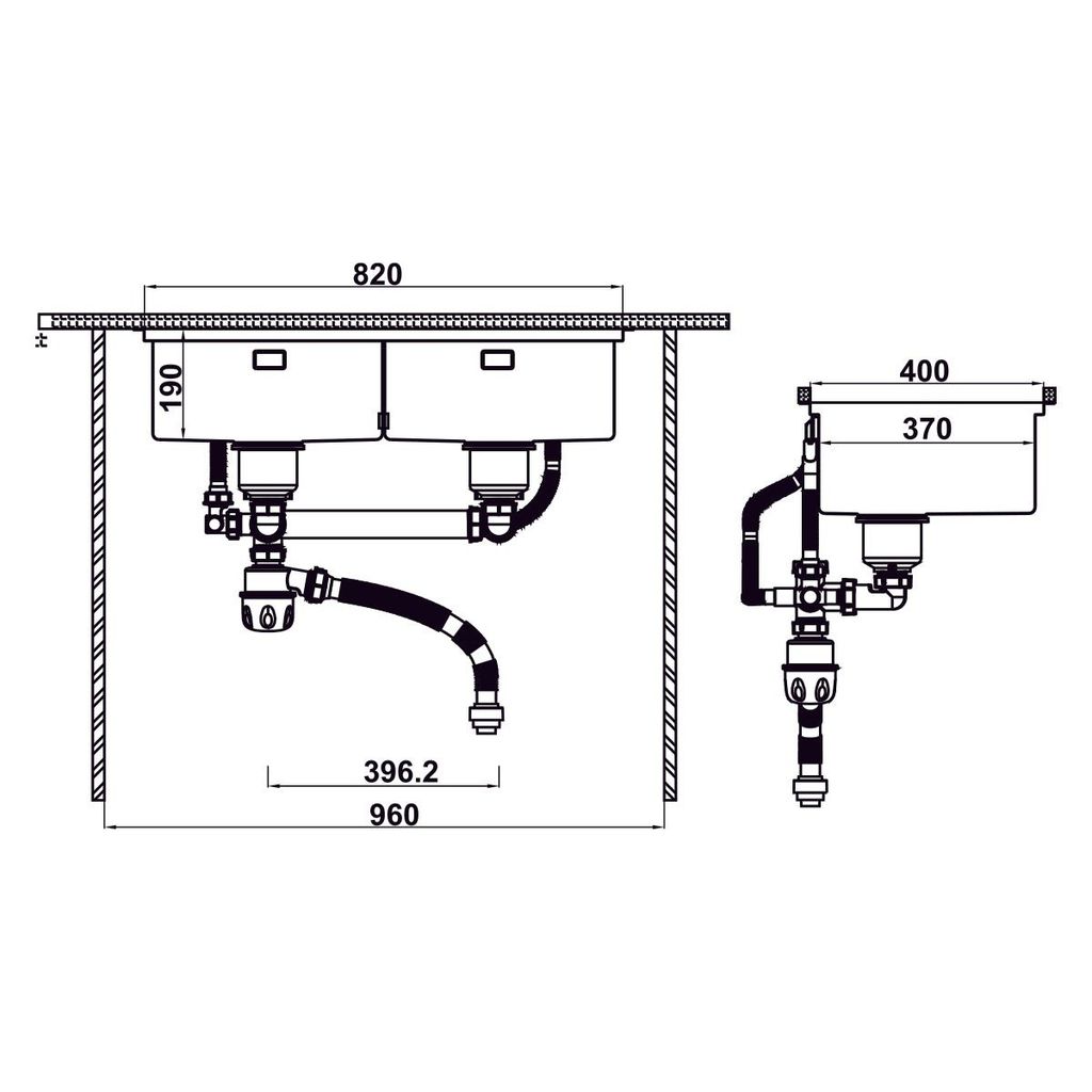 Combo Chậu bếp 860mm và Phụ kiện Hafele 567.94.057