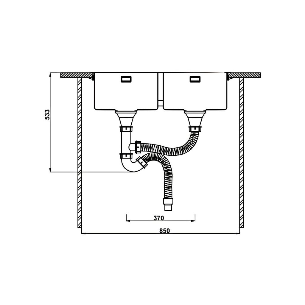 Chậu inox Hafele 750mm HS22-SSN2S90P 567.94.000