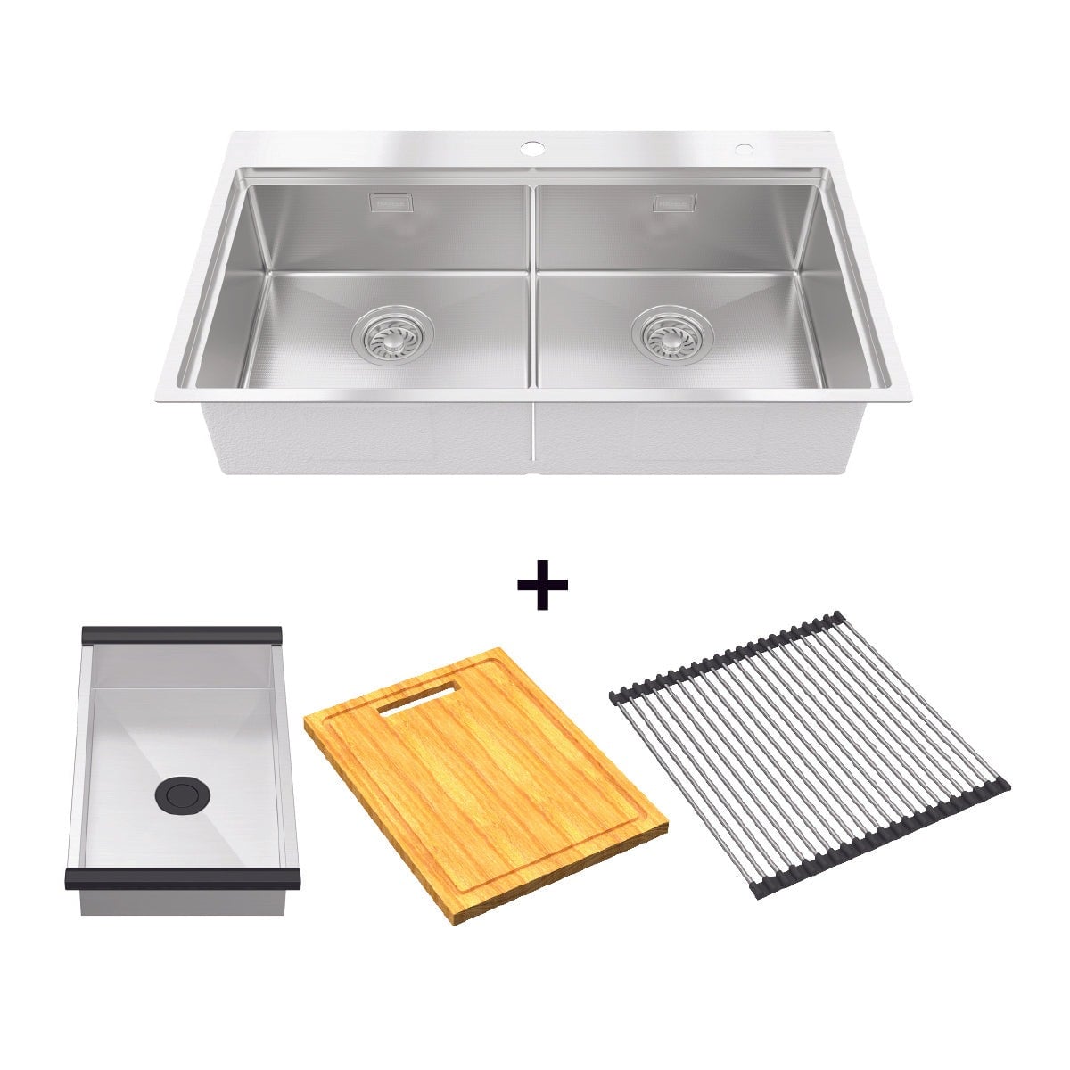 Combo Chậu bếp Hafele 860mm và Phụ kiện 567.94.058