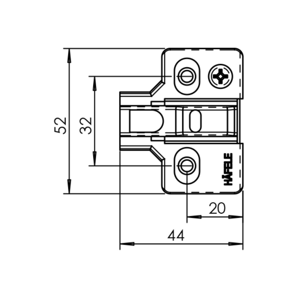 Đế bản lề Hafele 4 lỗ vít 334.90.006