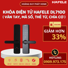Khóa vân tay Hafele DL7100 (mã số, thẻ từ, chìa cơ, vân tay, kết nối App) 912.05.498