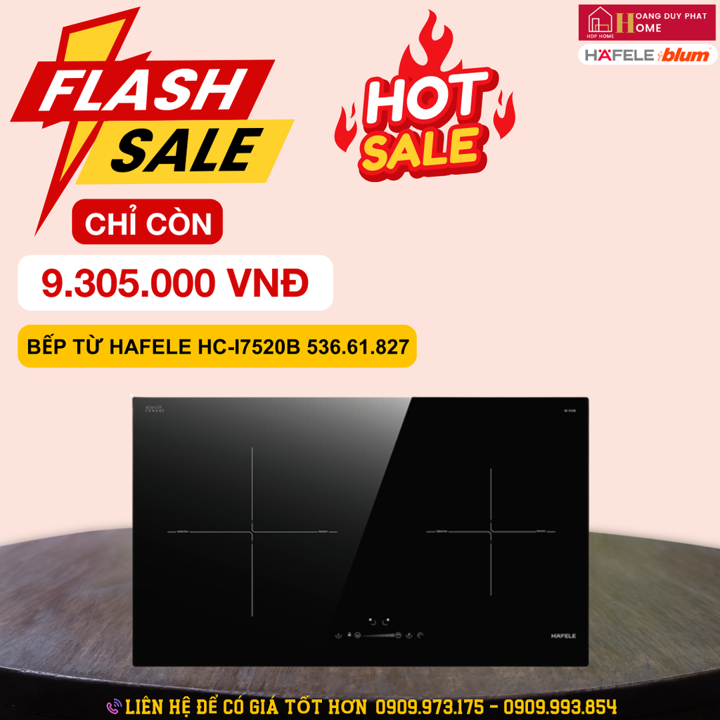 Bếp từ Hafele 2 vùng nấu HC-I7520B 536.61.827