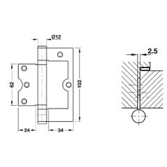 Bản lề âm dương Hafele đen mờ 926.22.105