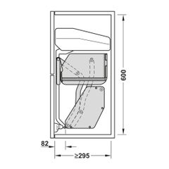Kệ nâng hạ gia vị Hafele iMove 900mm - 1 tầng 504.68.378