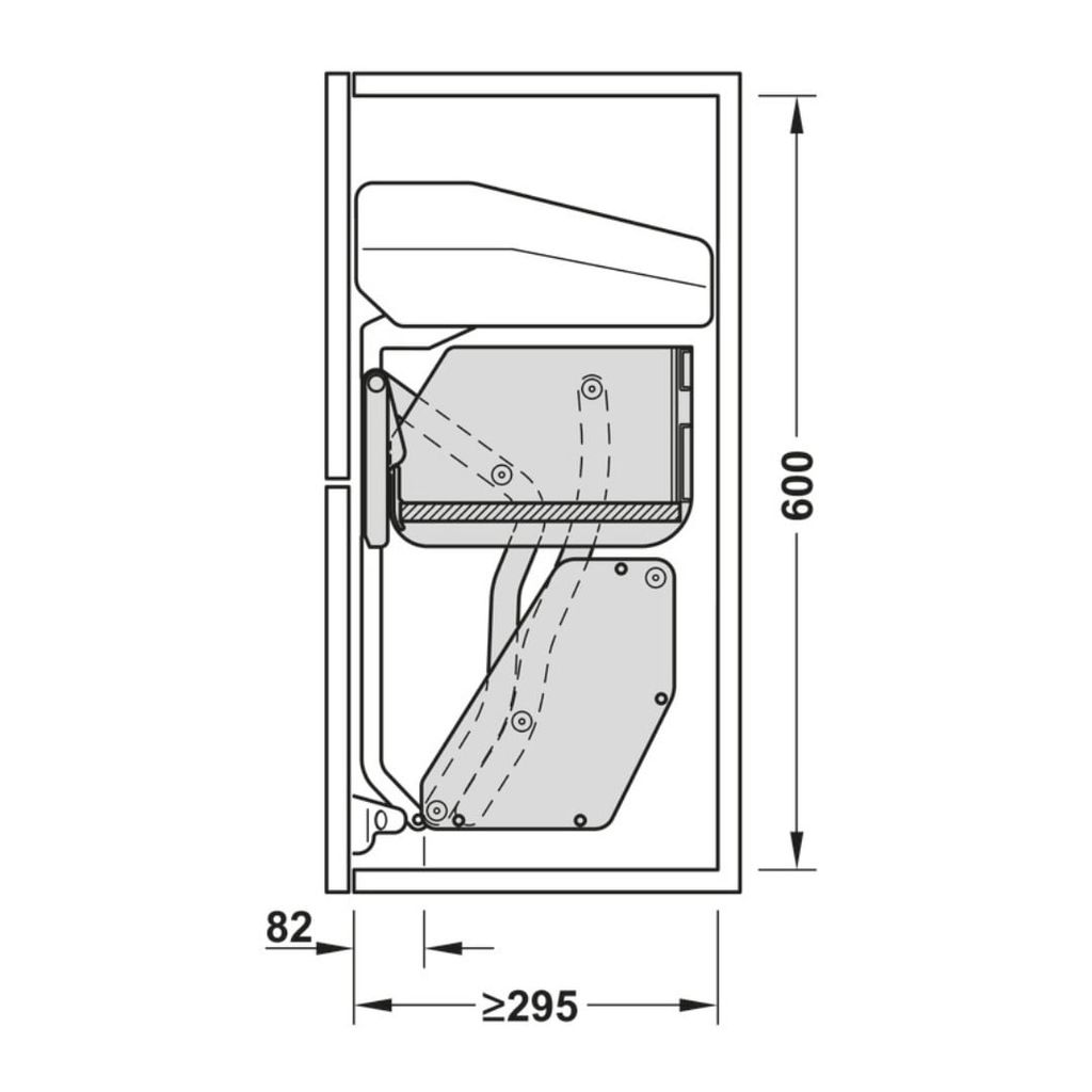 Kệ nâng hạ gia vị Hafele iMove 800mm - 1 tầng 504.68.376